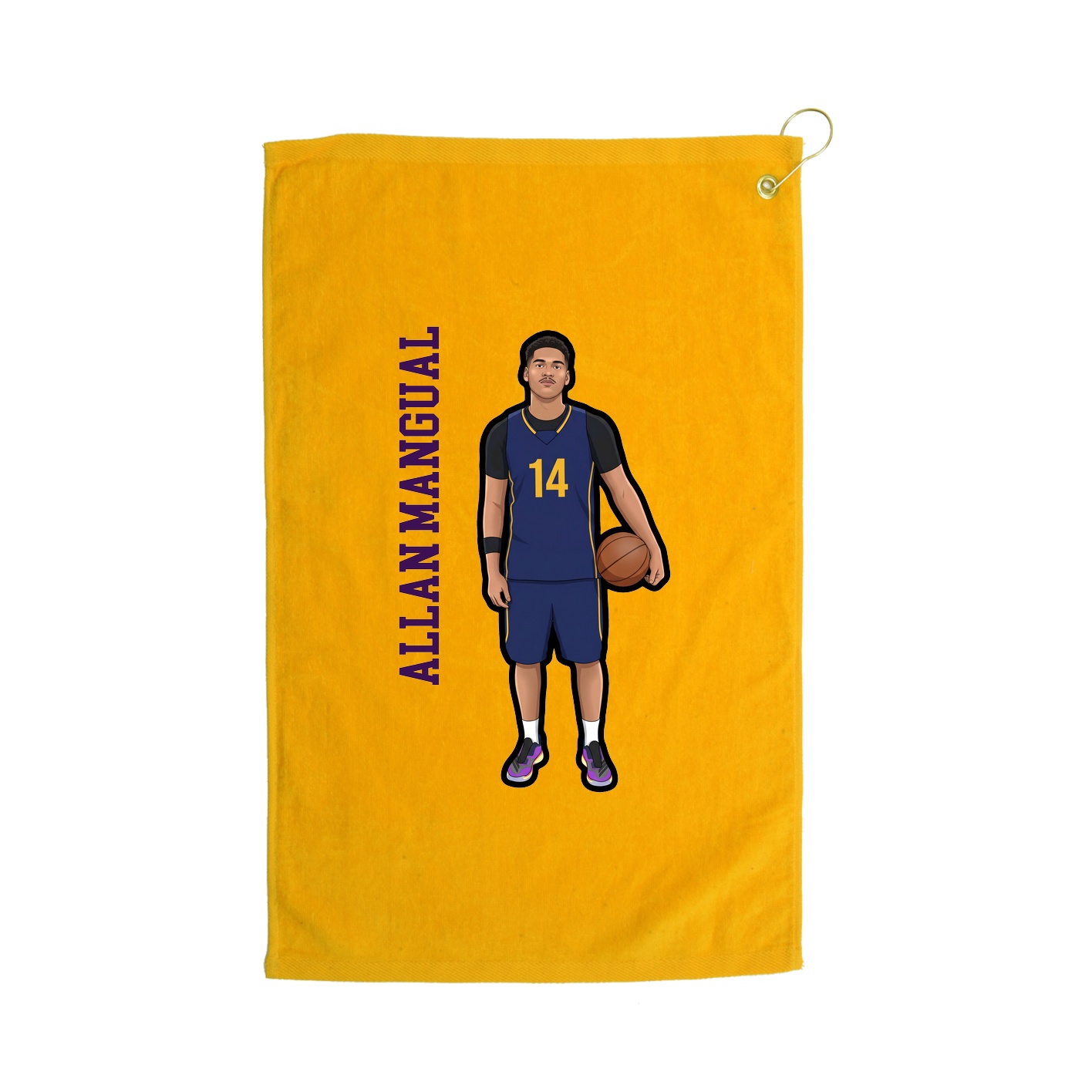 Golf Towel — Name Vertical in Gold