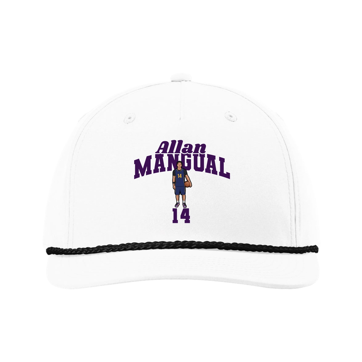 Five-Panel Classic Rope Cap — Signature Arch in White