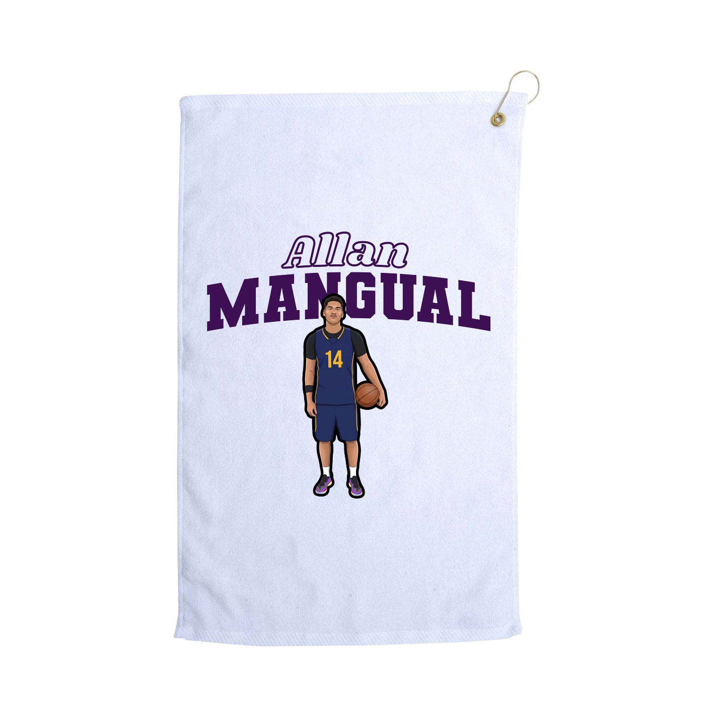 Golf Towel — Name Arch in White