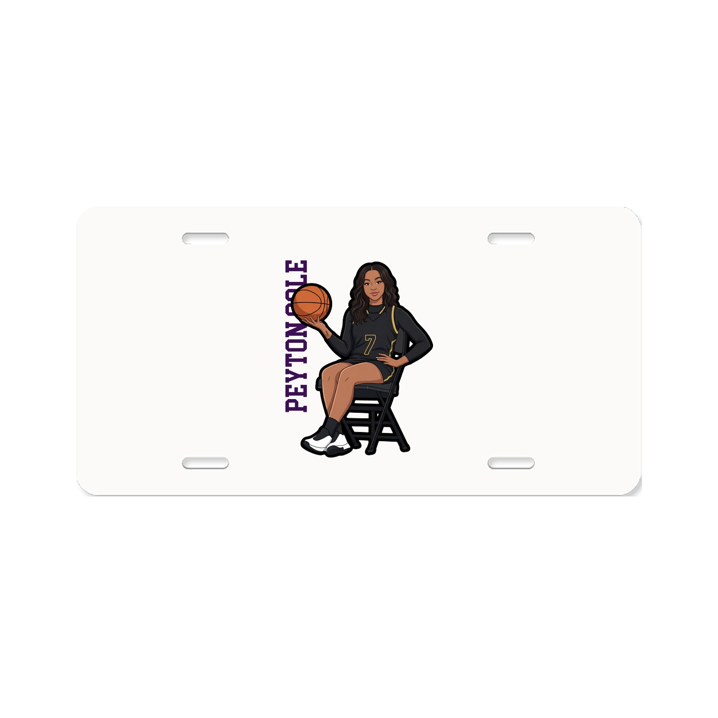 License Plate — Name Vertical in Classic