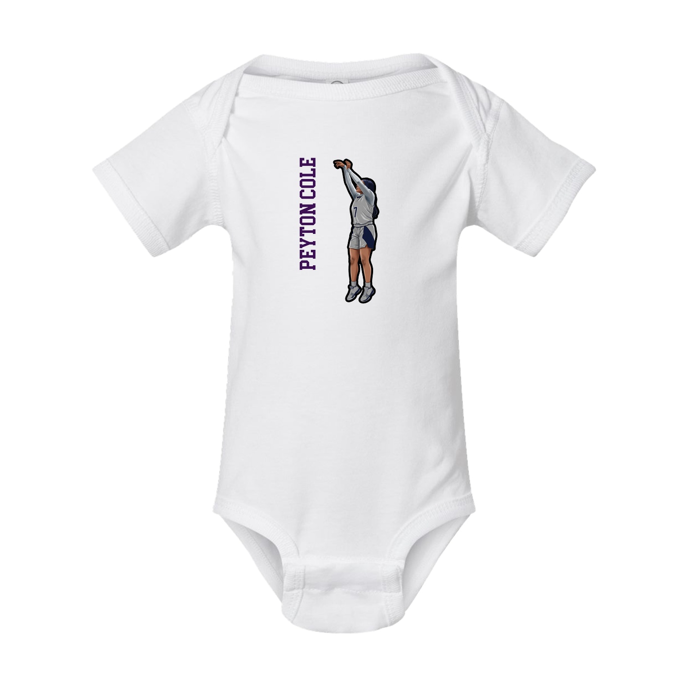 Baby Onesie — Name Vertical in White
