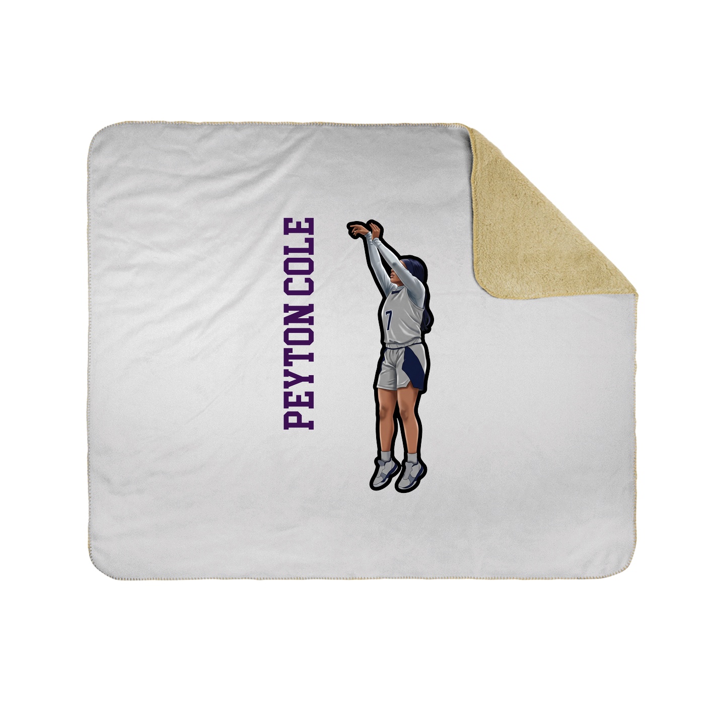 Throw Blanket — Name Vertical in White