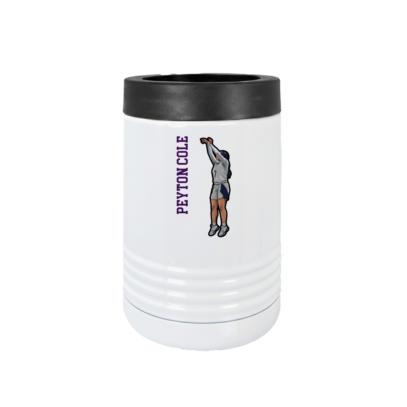 Beverage Holder — Name Vertical in White