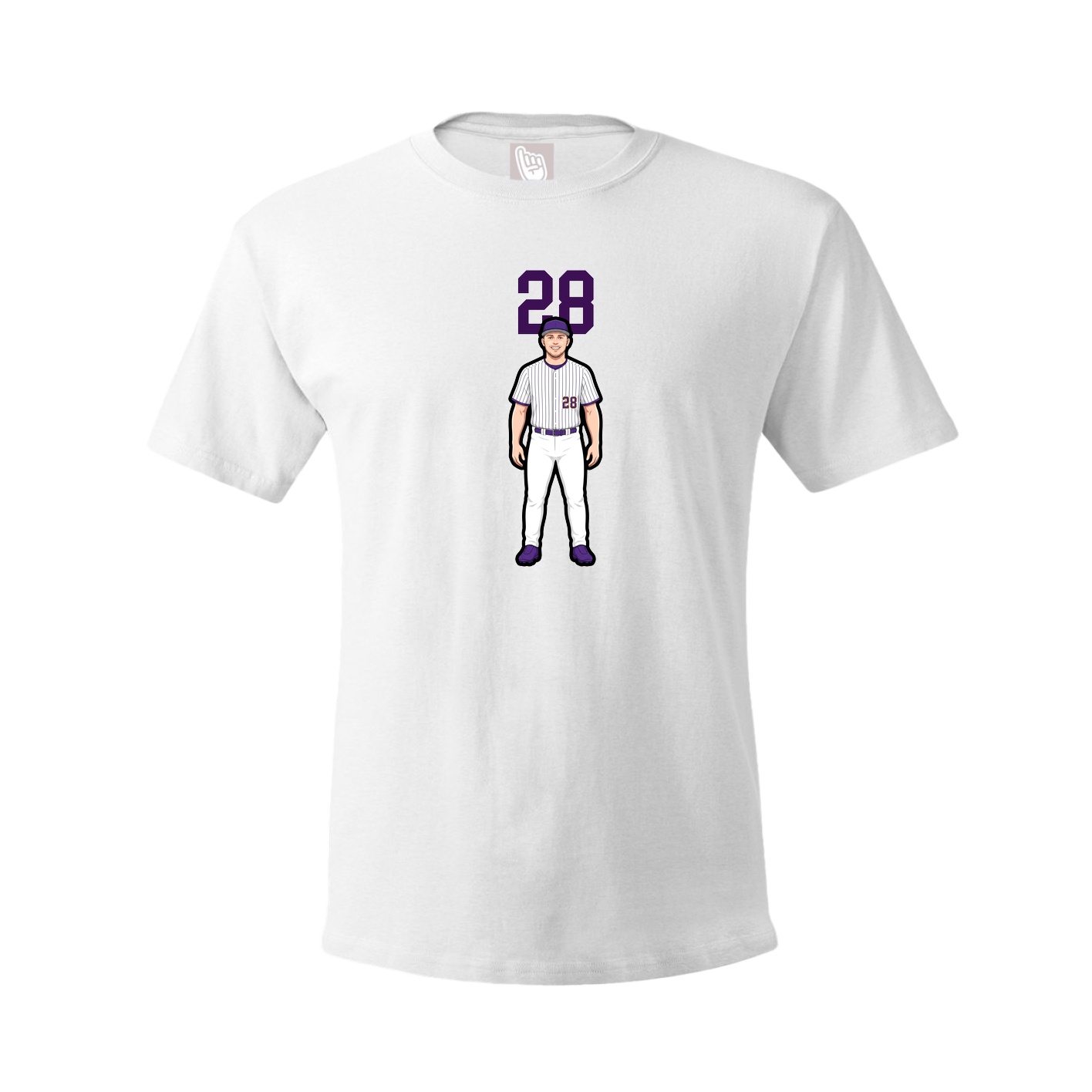 Youth Tee — Number Top in White