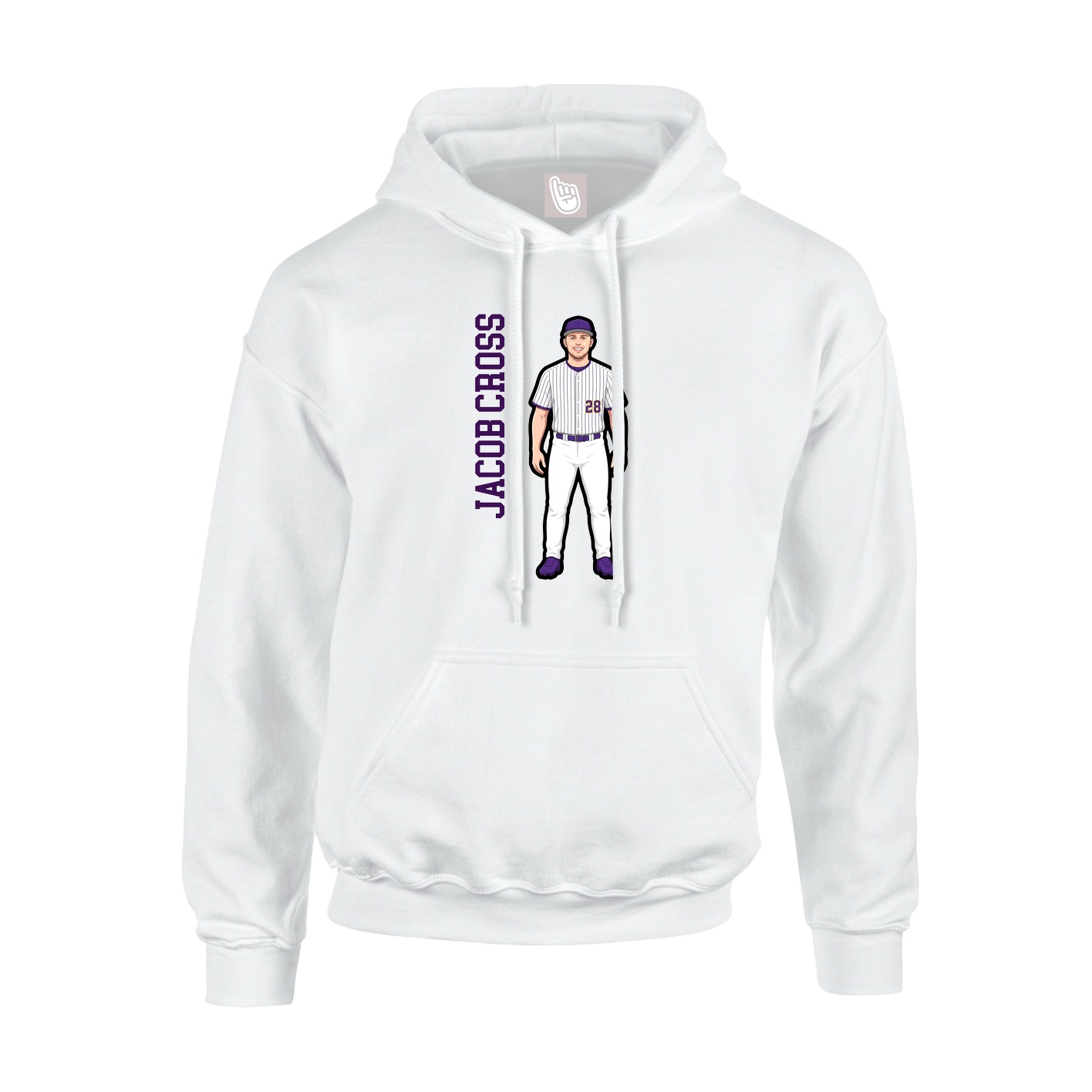Youth Hoodie — Name Vertical in White