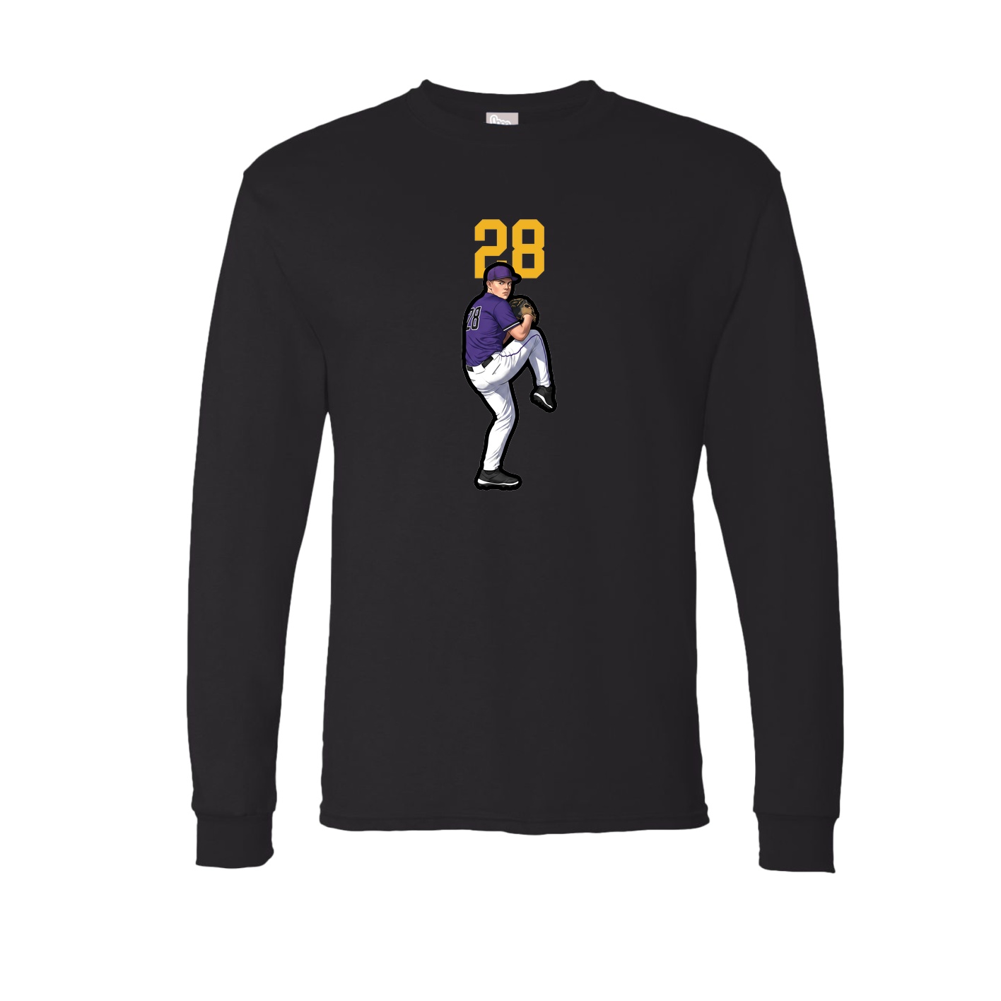 Long Sleeve Tee — Number Top in Black