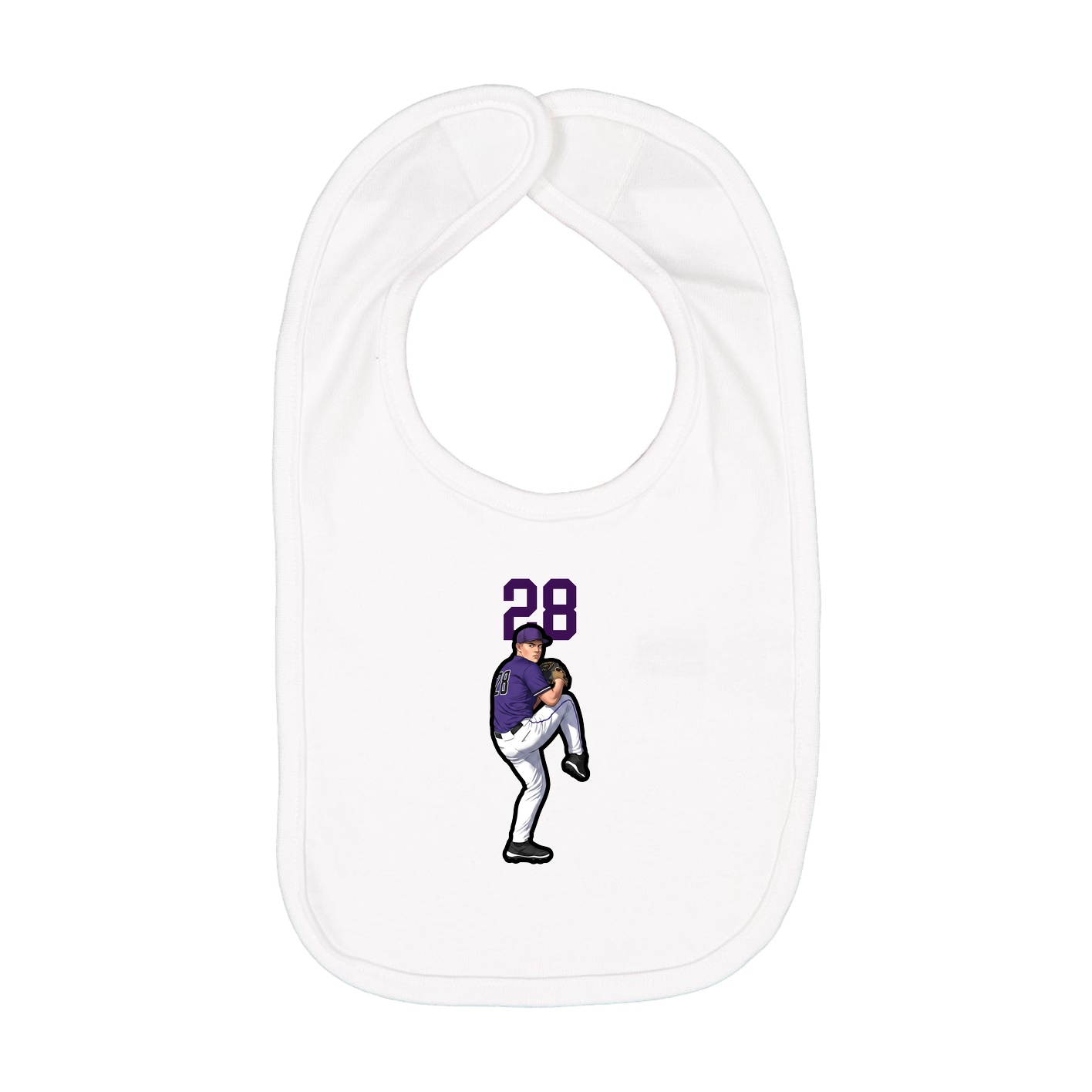 Infant Bib — Number Top in White