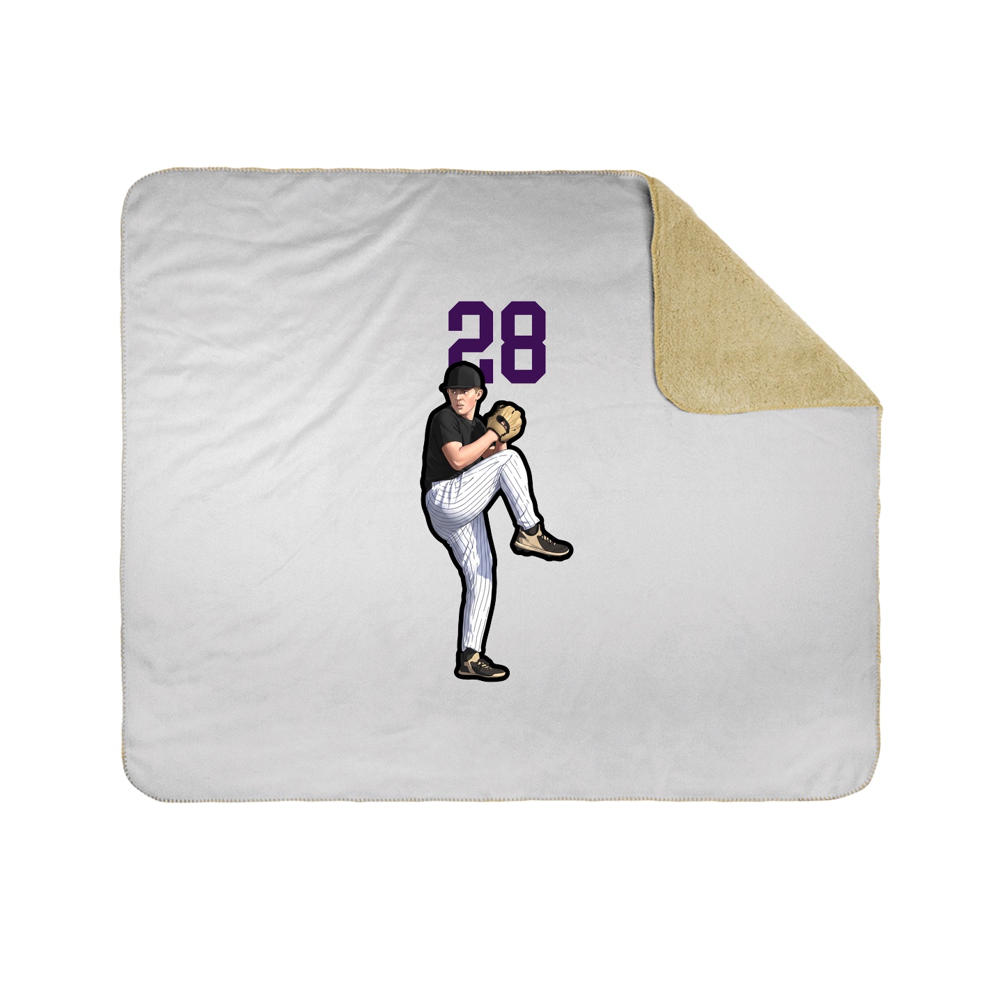 Throw Blanket — Number Top in White