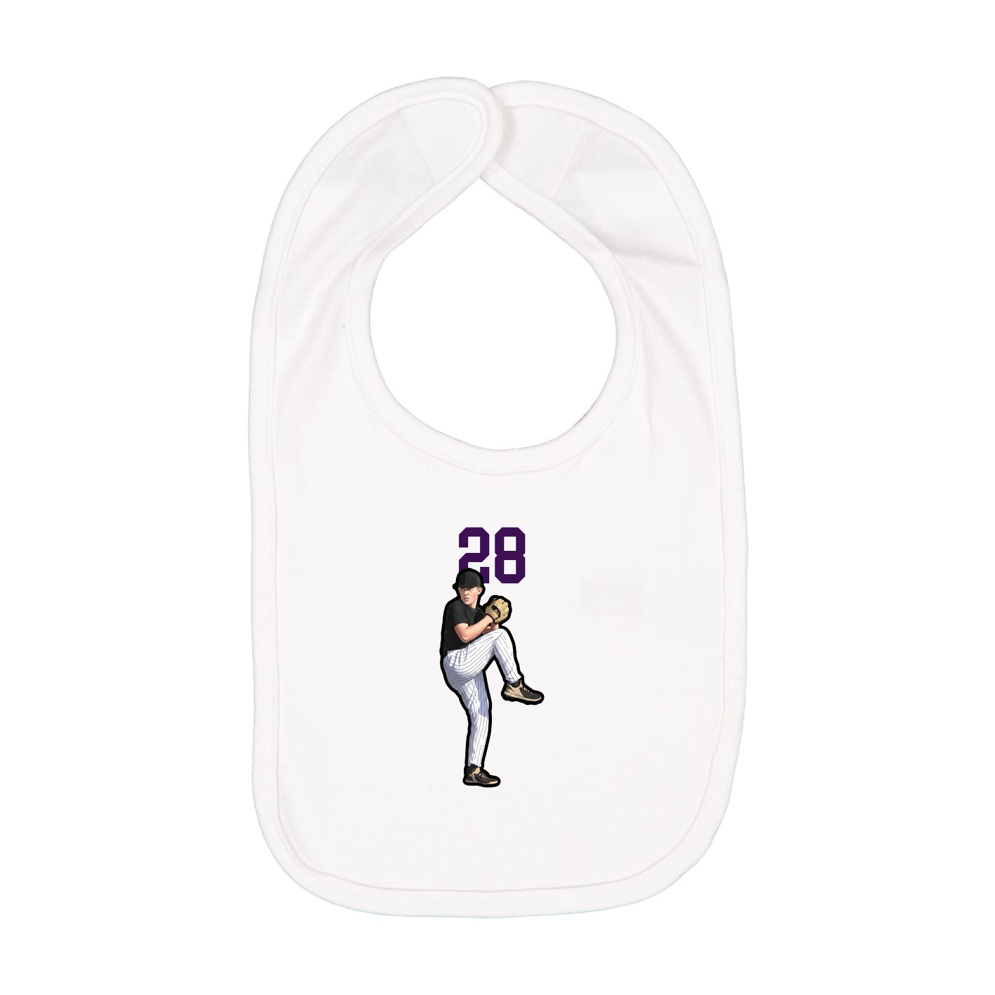 Infant Bib — Number Top in White