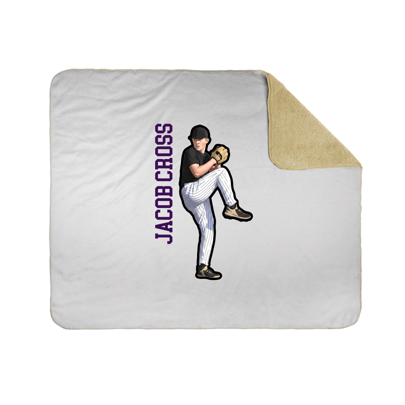 Throw Blanket — Name Vertical in White