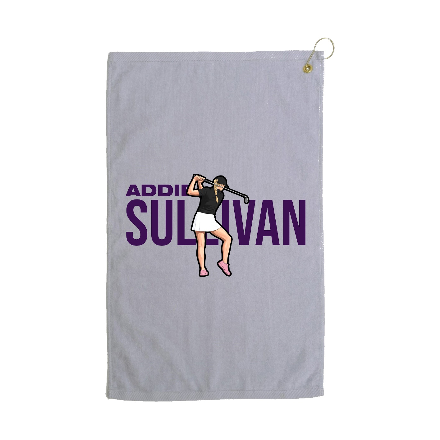 Golf Towel — Player Name in Grey