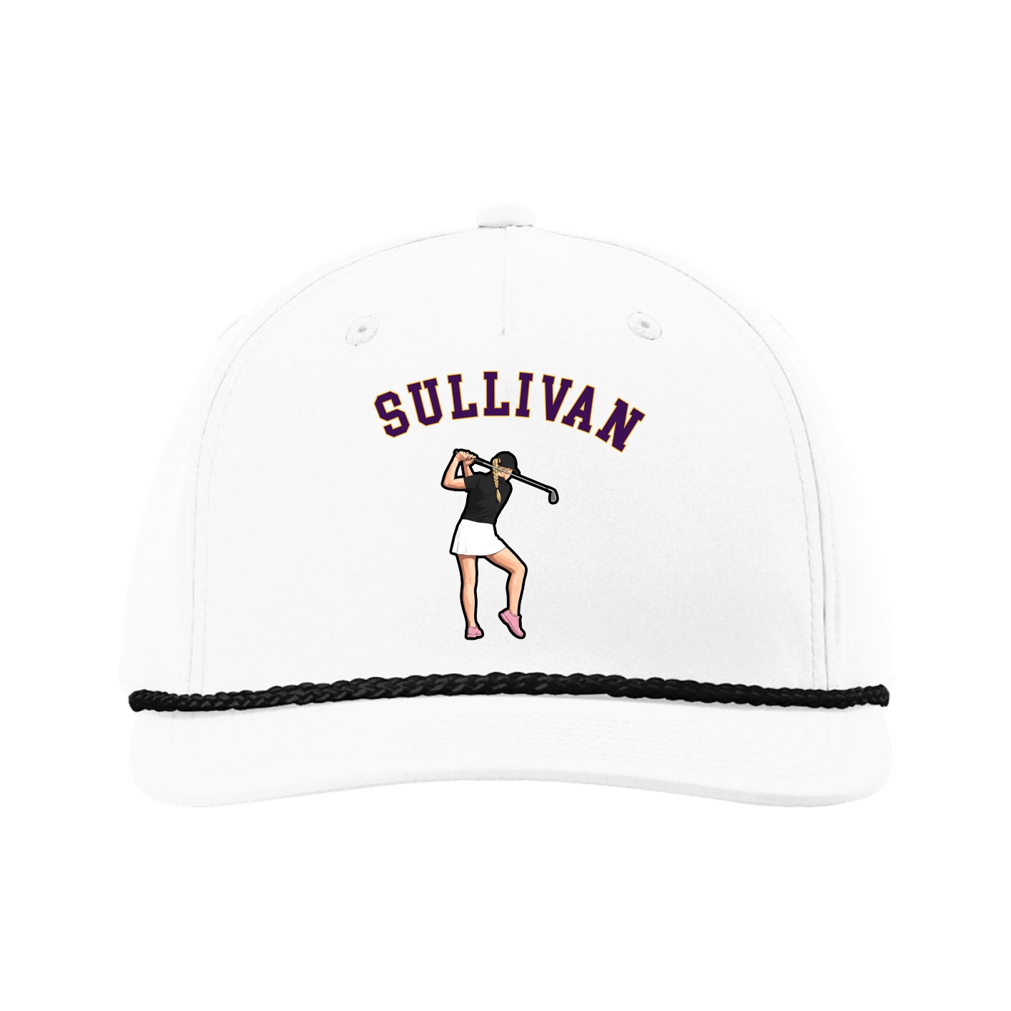 Five-Panel Classic Rope Cap — Shirsey Arch in White