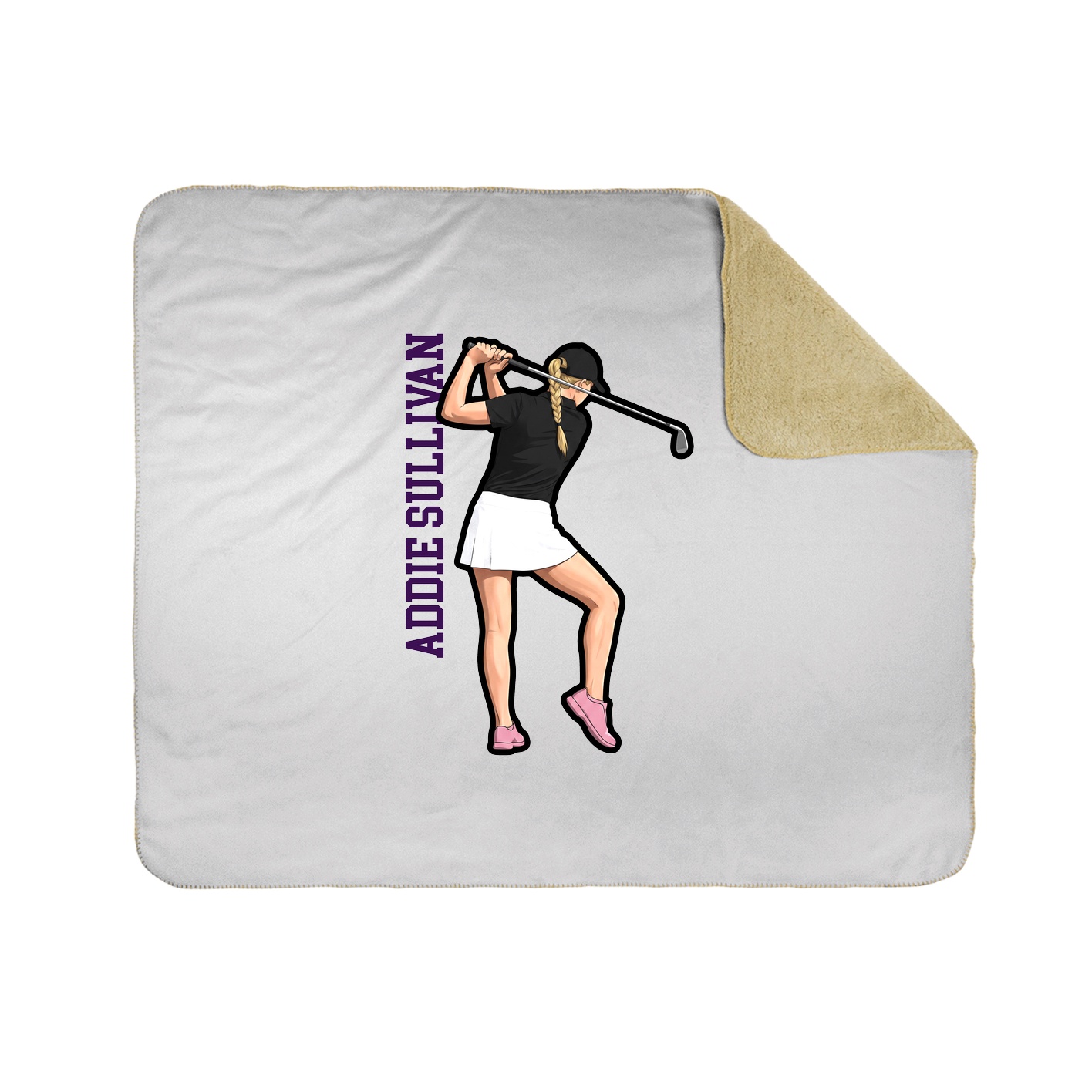 Throw Blanket — Name Vertical in White