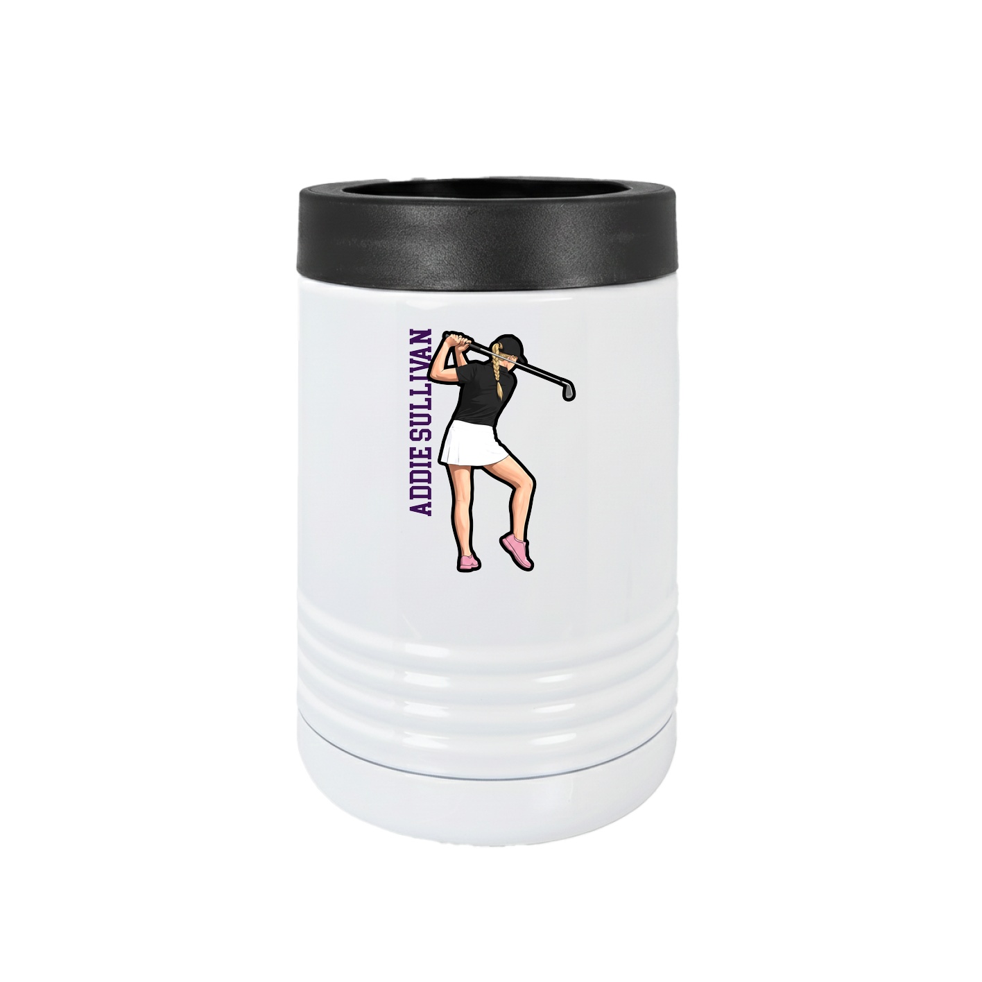 Beverage Holder — Name Vertical in White