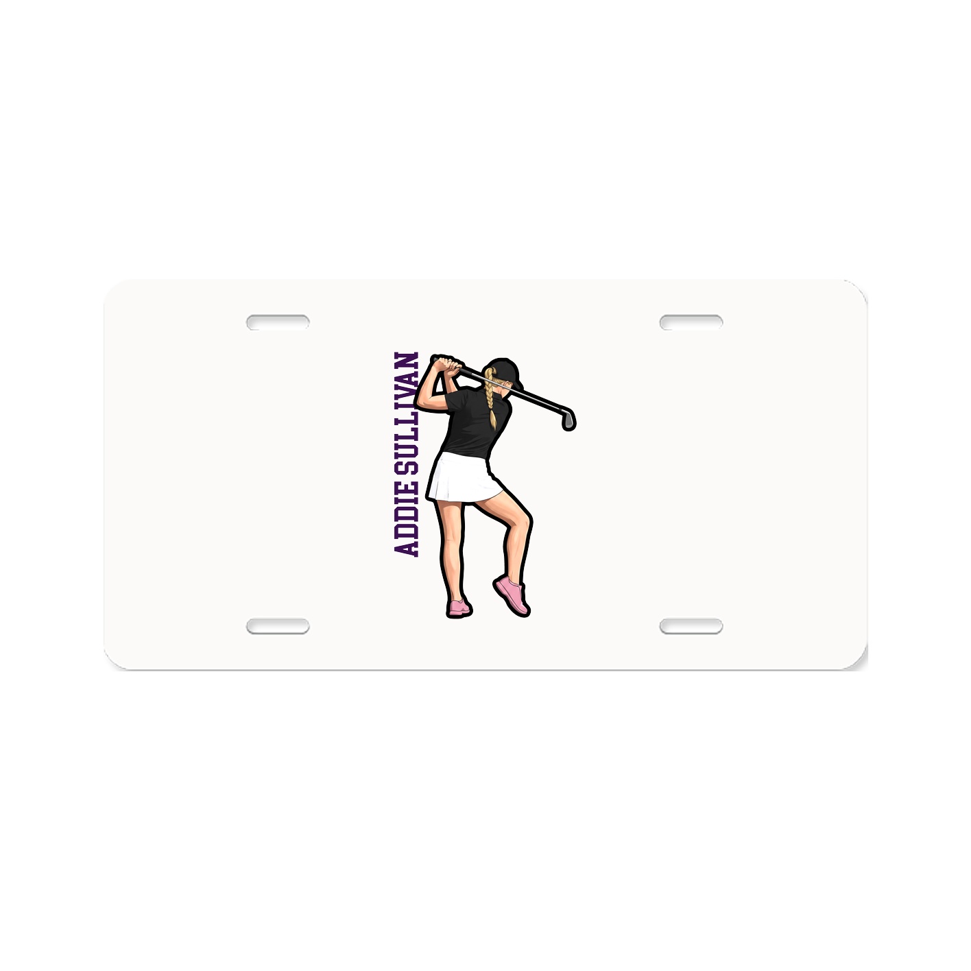License Plate — Name Vertical in Classic