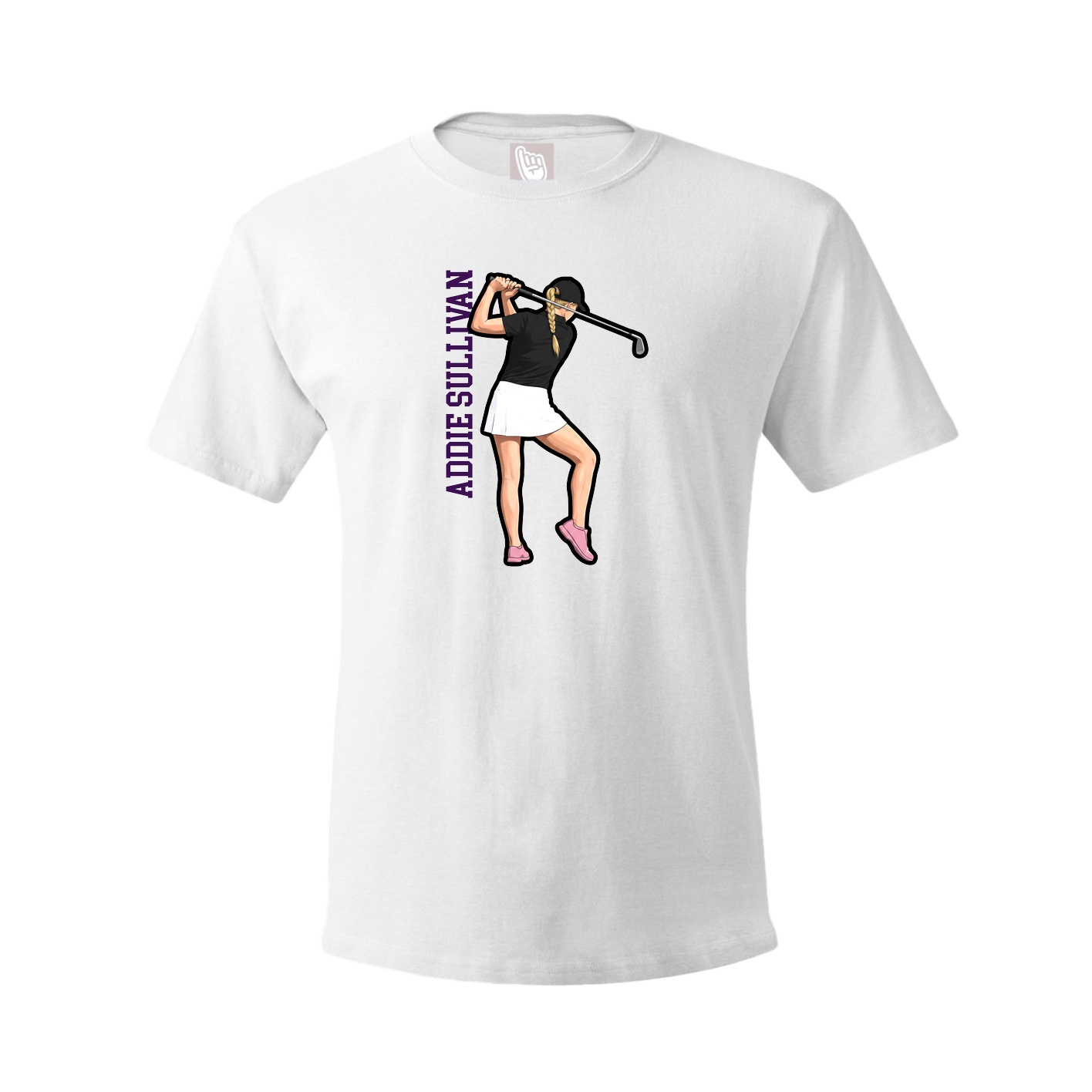 Tee — Name Vertical in White