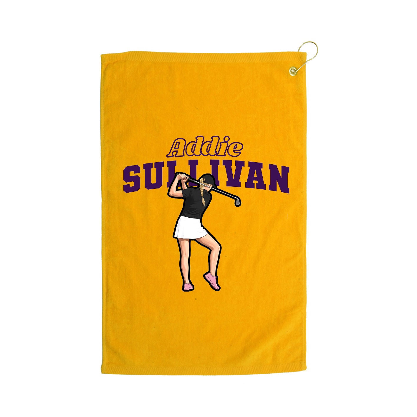 Golf Towel — Name Arch in Gold