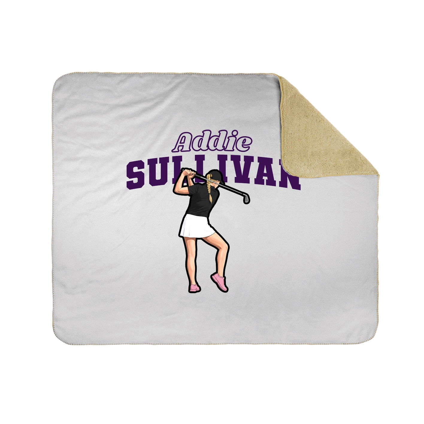 Throw Blanket — Name Arch in White