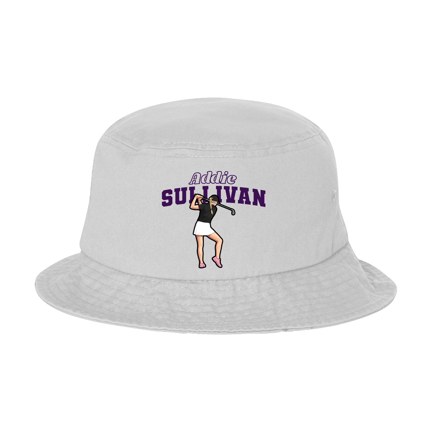 Bucket Cap — Name Arch in White