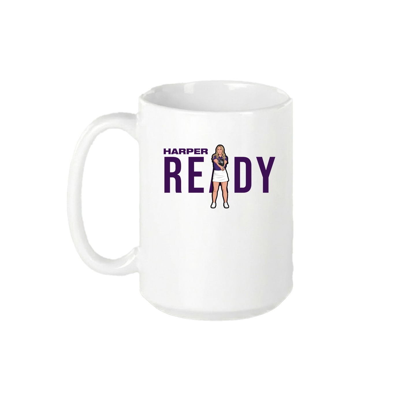 15oz Coffee Mug — Player Name in White