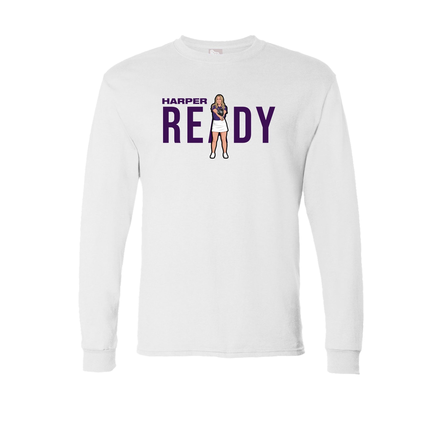 Long Sleeve Tee — Player Name in White