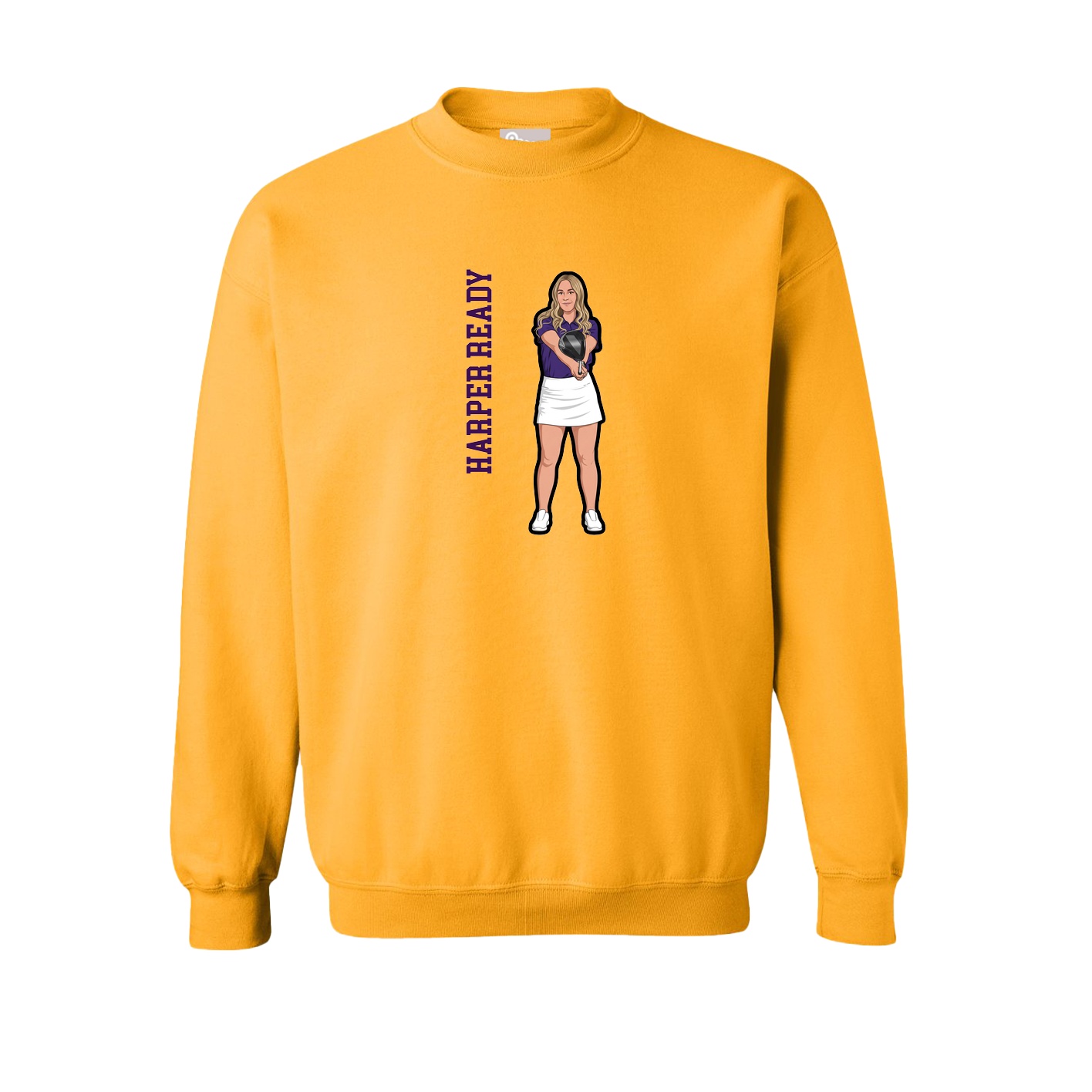 Fleece Crew — Name Vertical in Gold