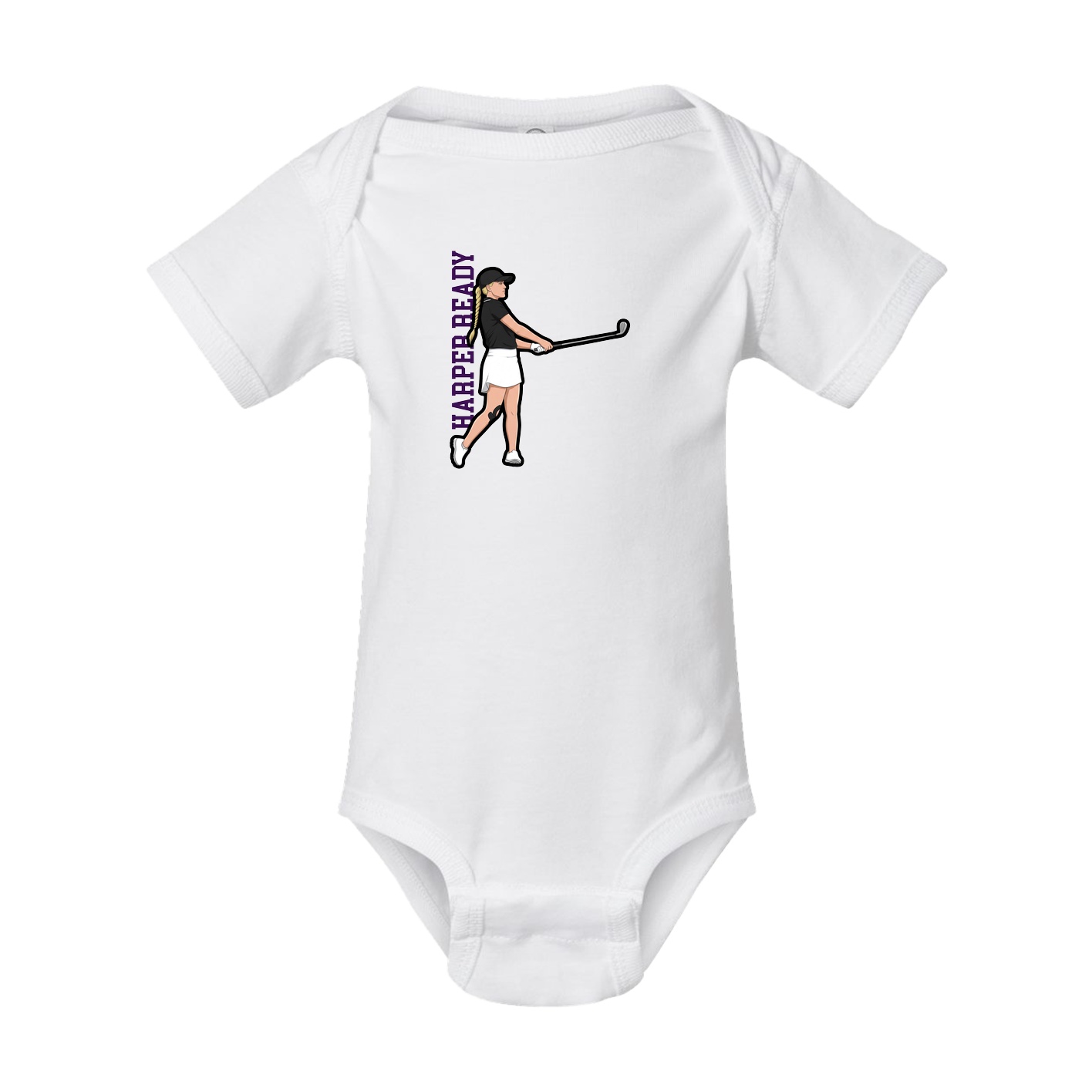 Baby Onesie — Name Vertical in White