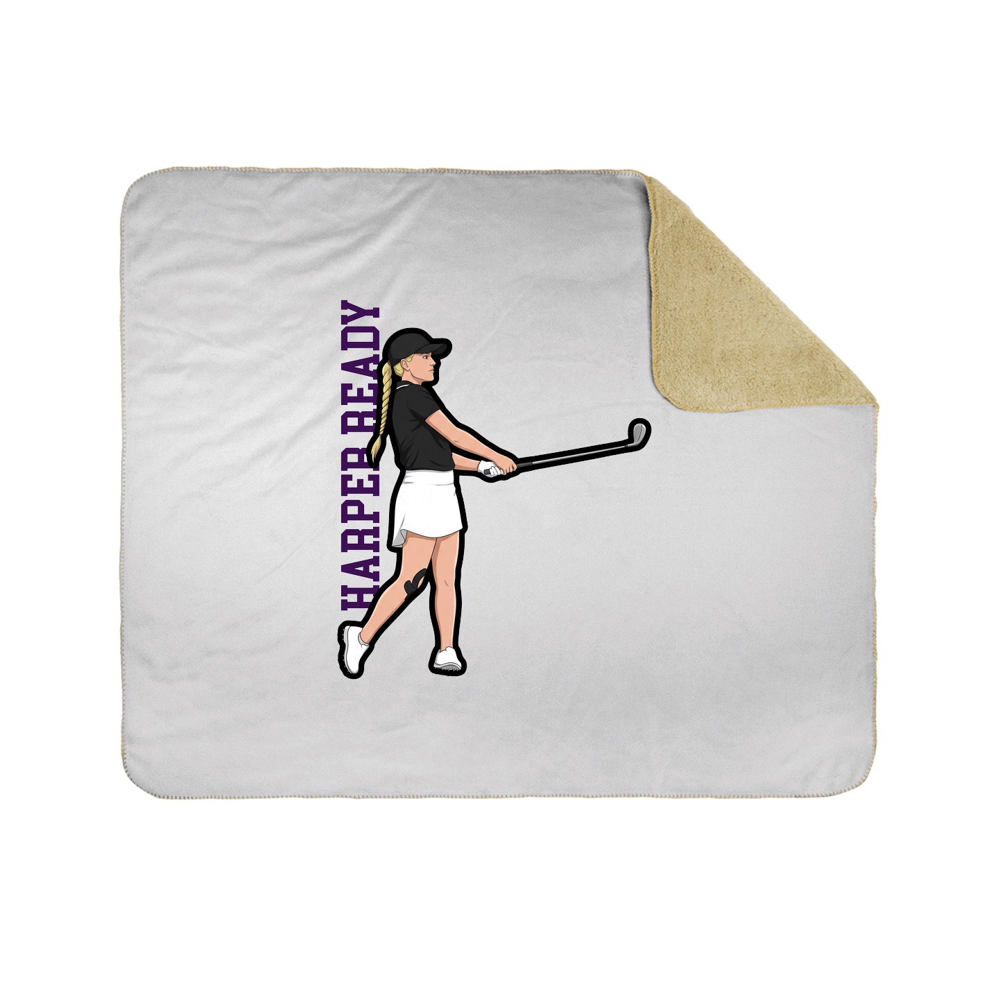 Throw Blanket — Name Vertical in White