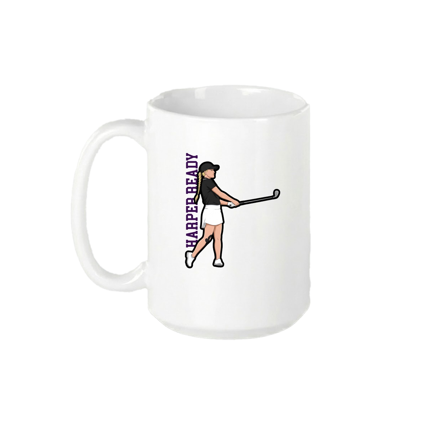 15oz Coffee Mug — Name Vertical in White