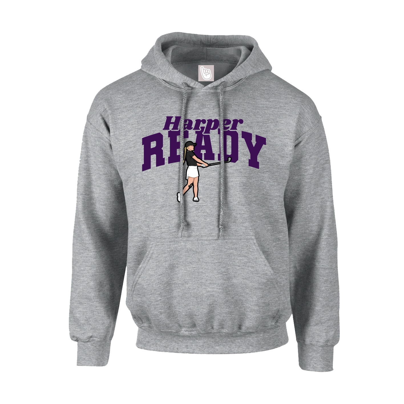 Youth Hoodie — Signature Arch in Grey