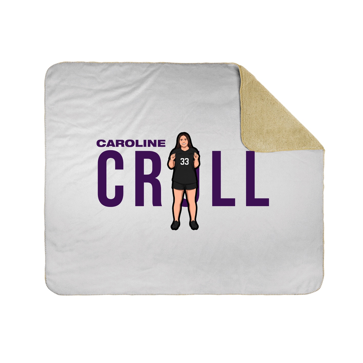 Throw Blanket — Player Name in White