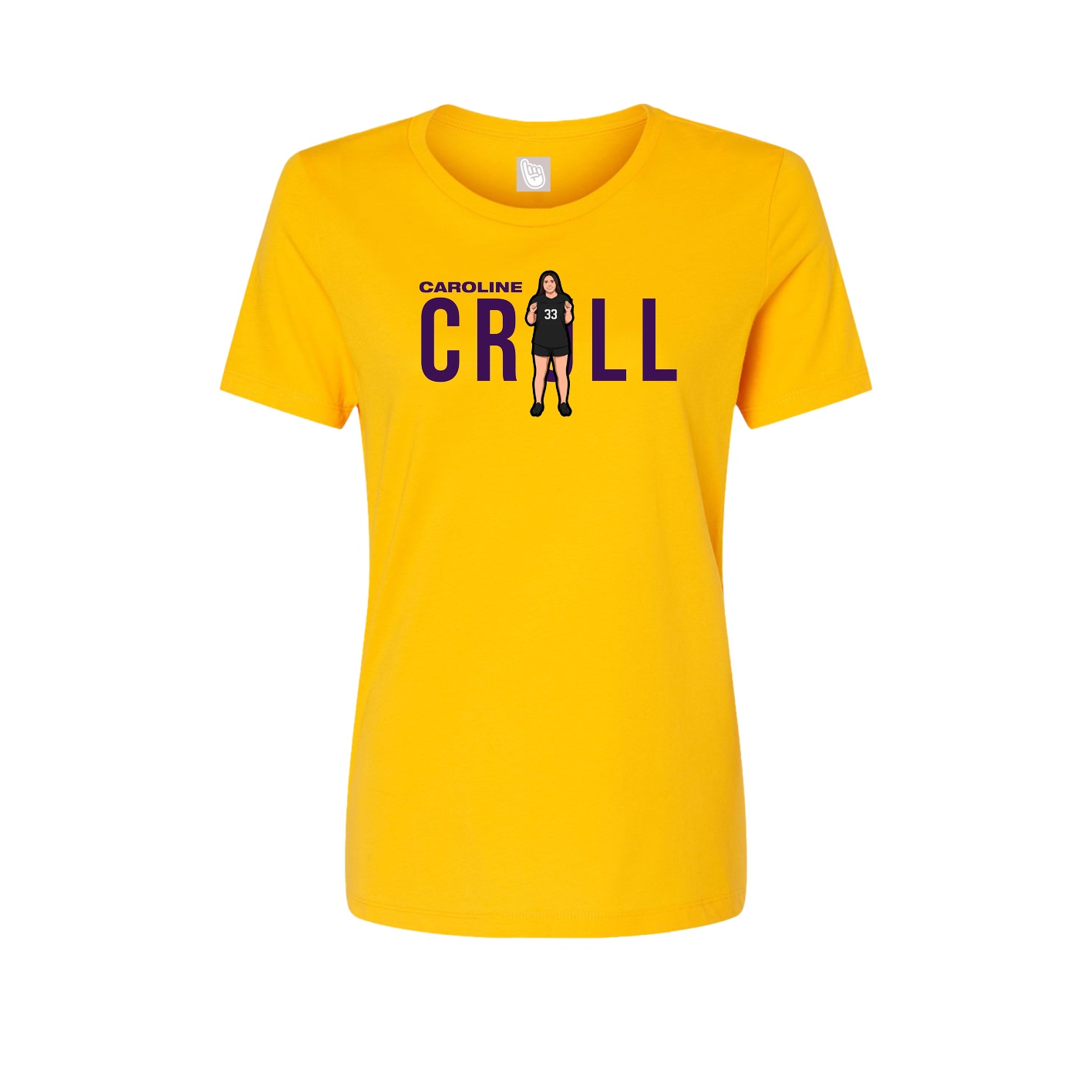Fitted Women's Tee — Player Name in Gold