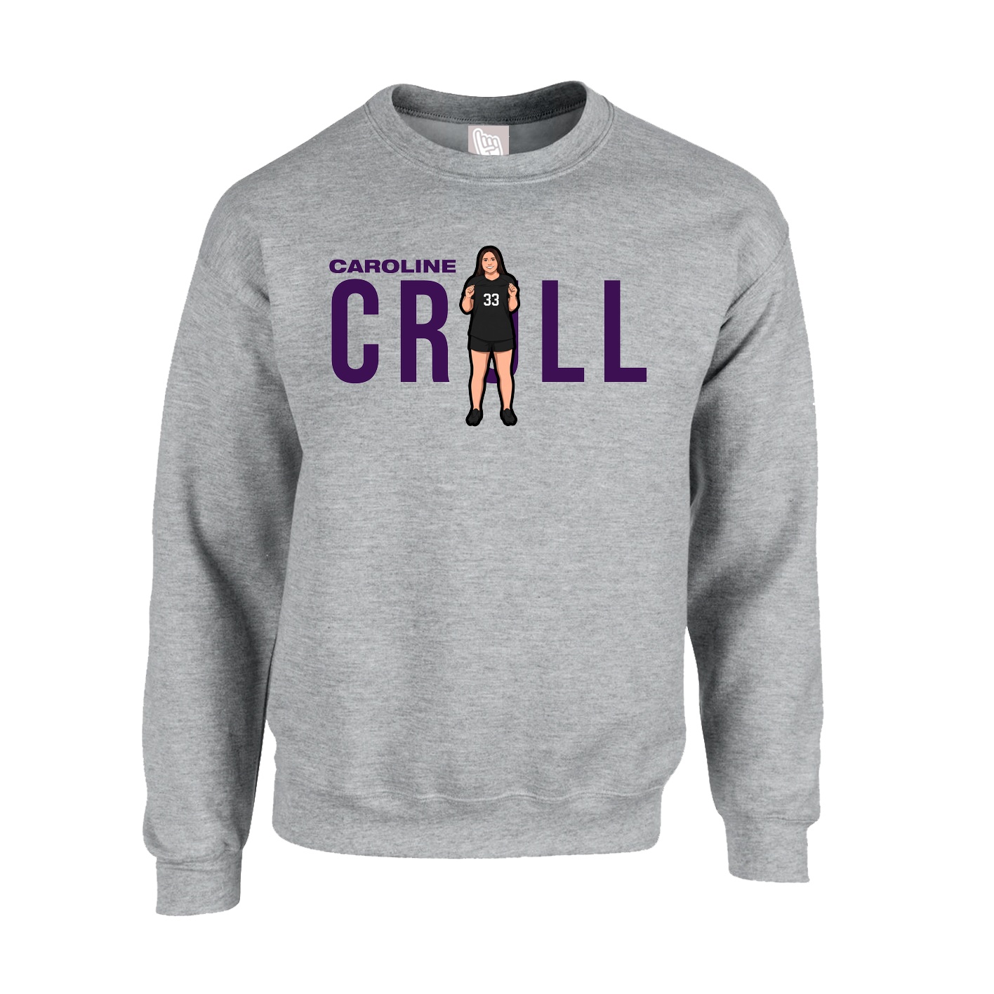 Fleece Crew — Player Name in Grey