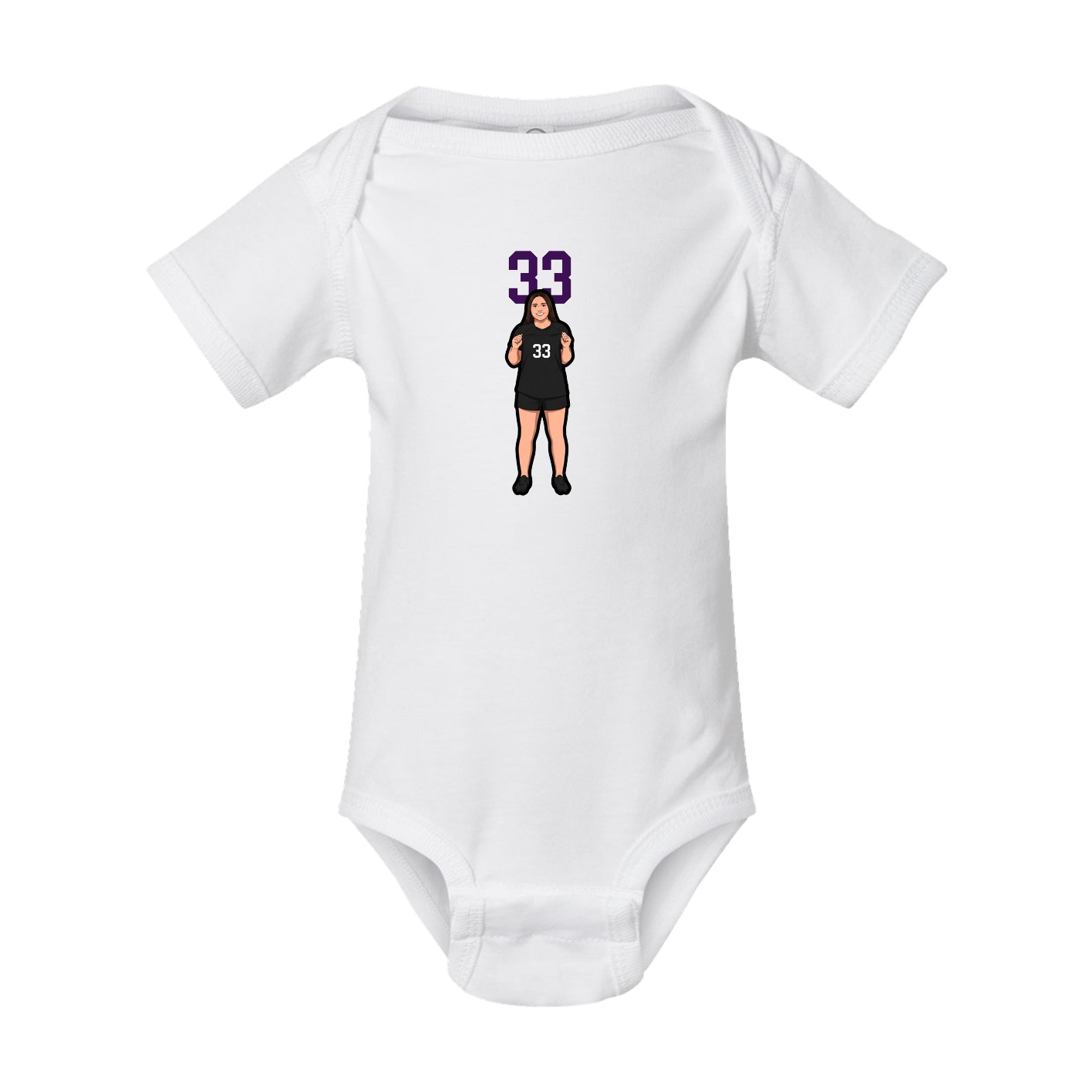 Baby Onesie — Number Top in White