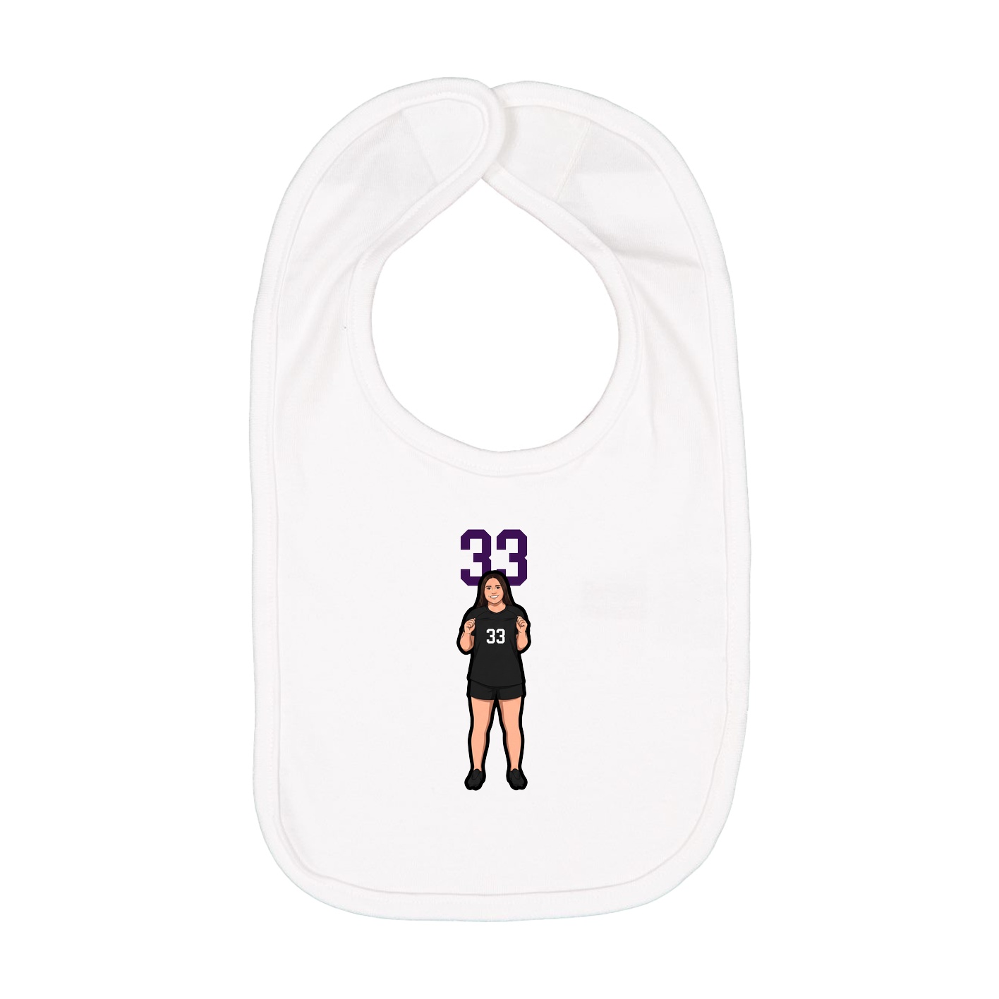 Infant Bib — Number Top in White