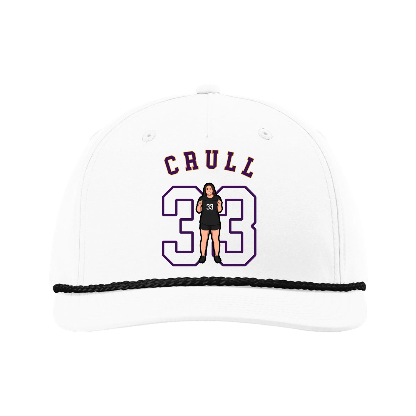 Five-Panel Classic Rope Cap — Shirsey Arch in White