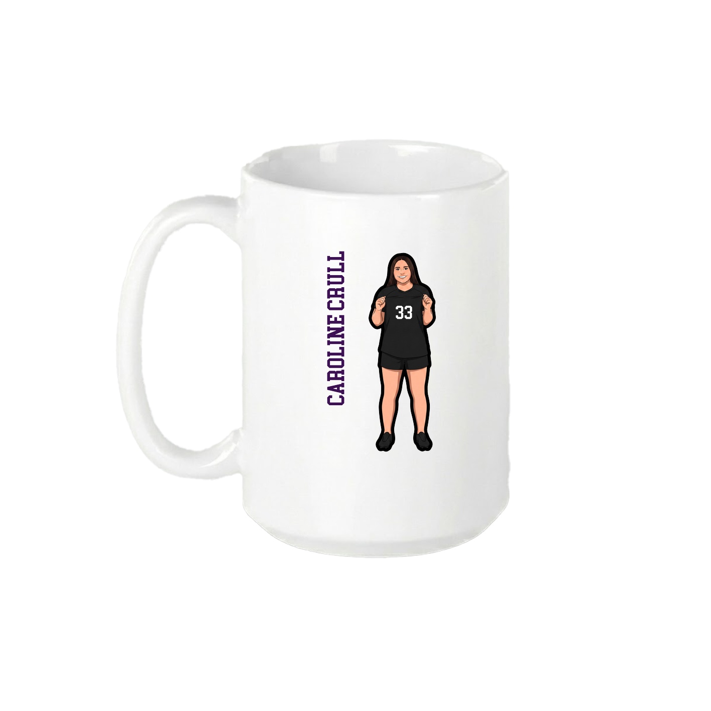 15oz Coffee Mug — Name Vertical in White