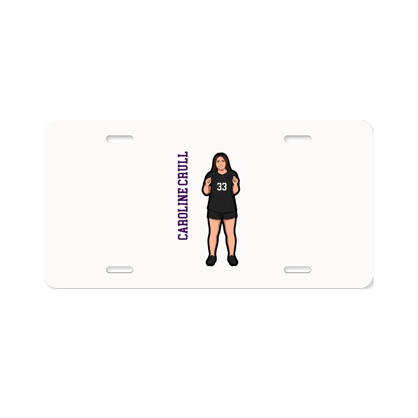 License Plate — Name Vertical in Classic