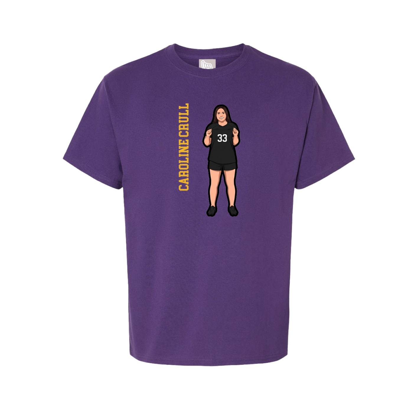 Youth Tee — Name Vertical in Purple