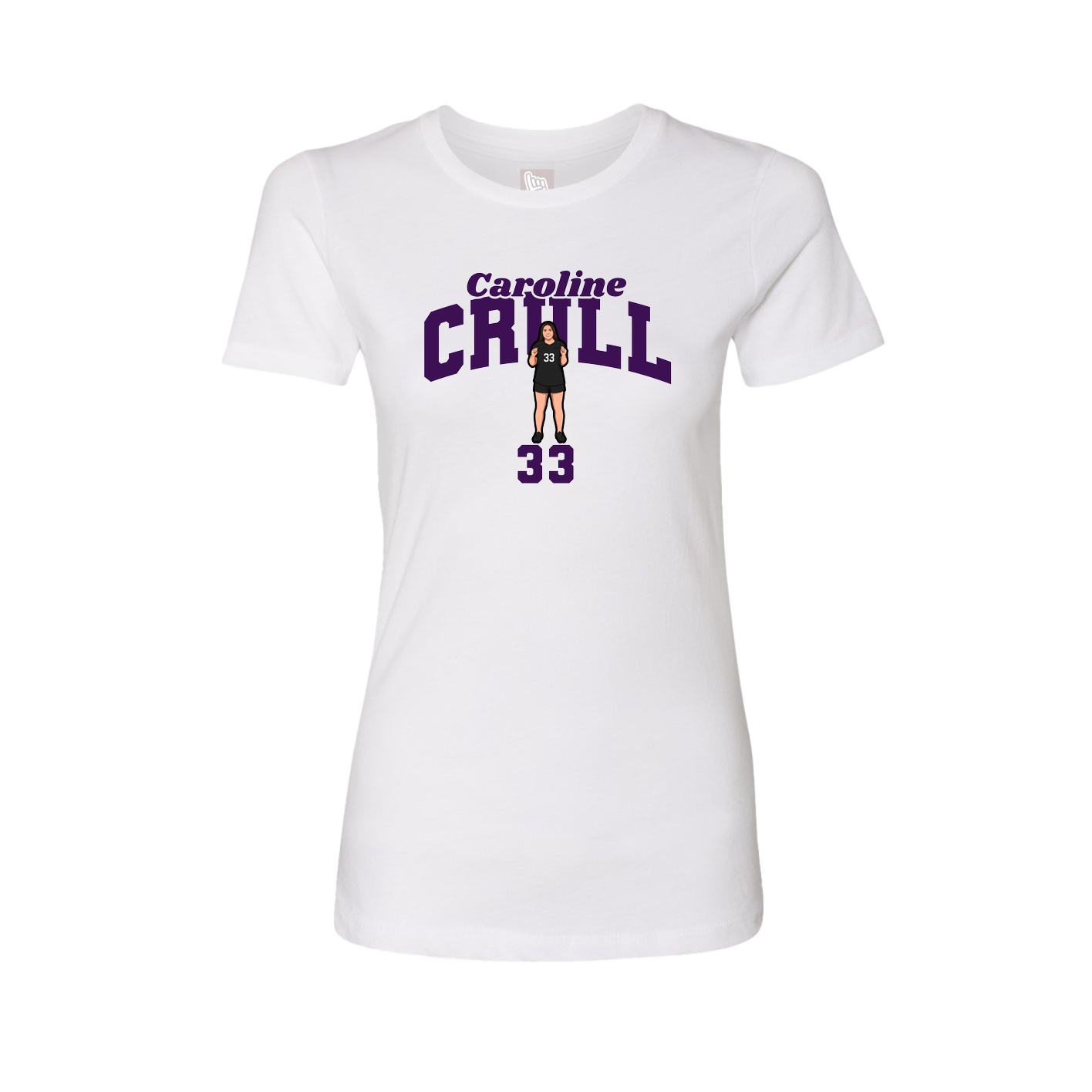 Fitted Women's Tee — Signature Arch in White