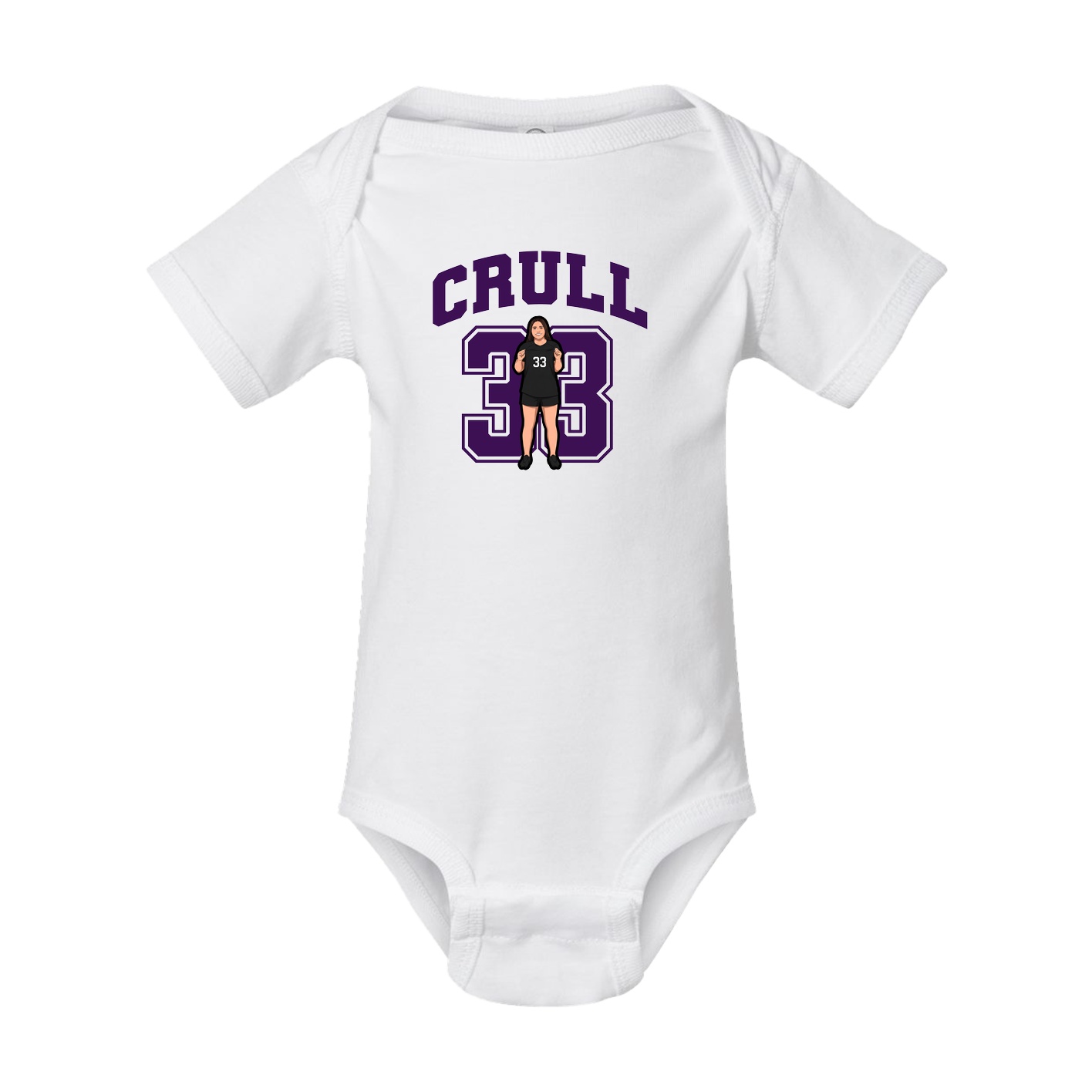 Baby Onesie — Number in White