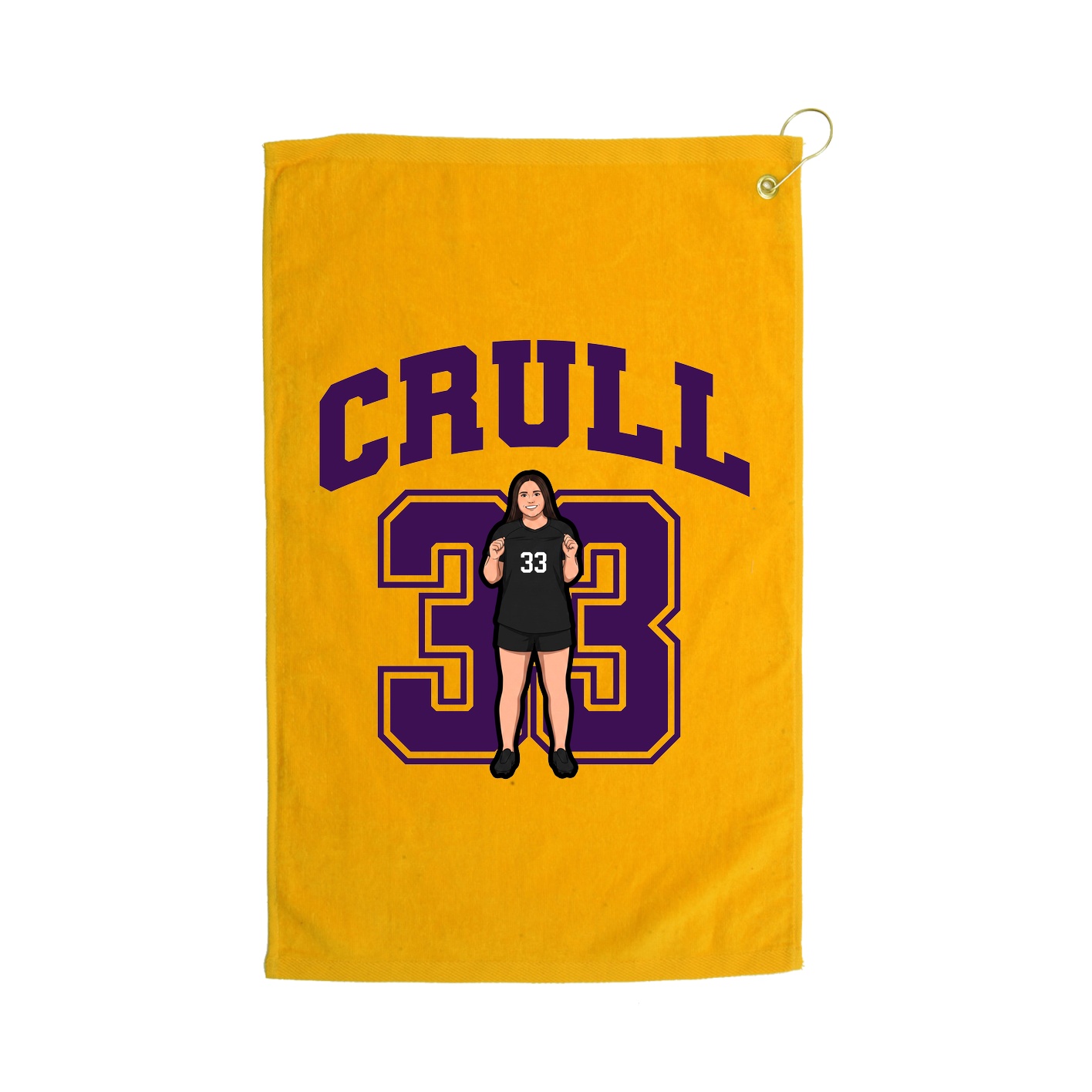 Golf Towel — Number in Gold