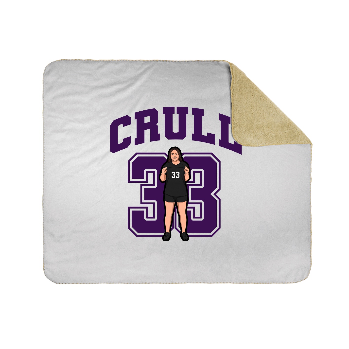 Throw Blanket — Number in White