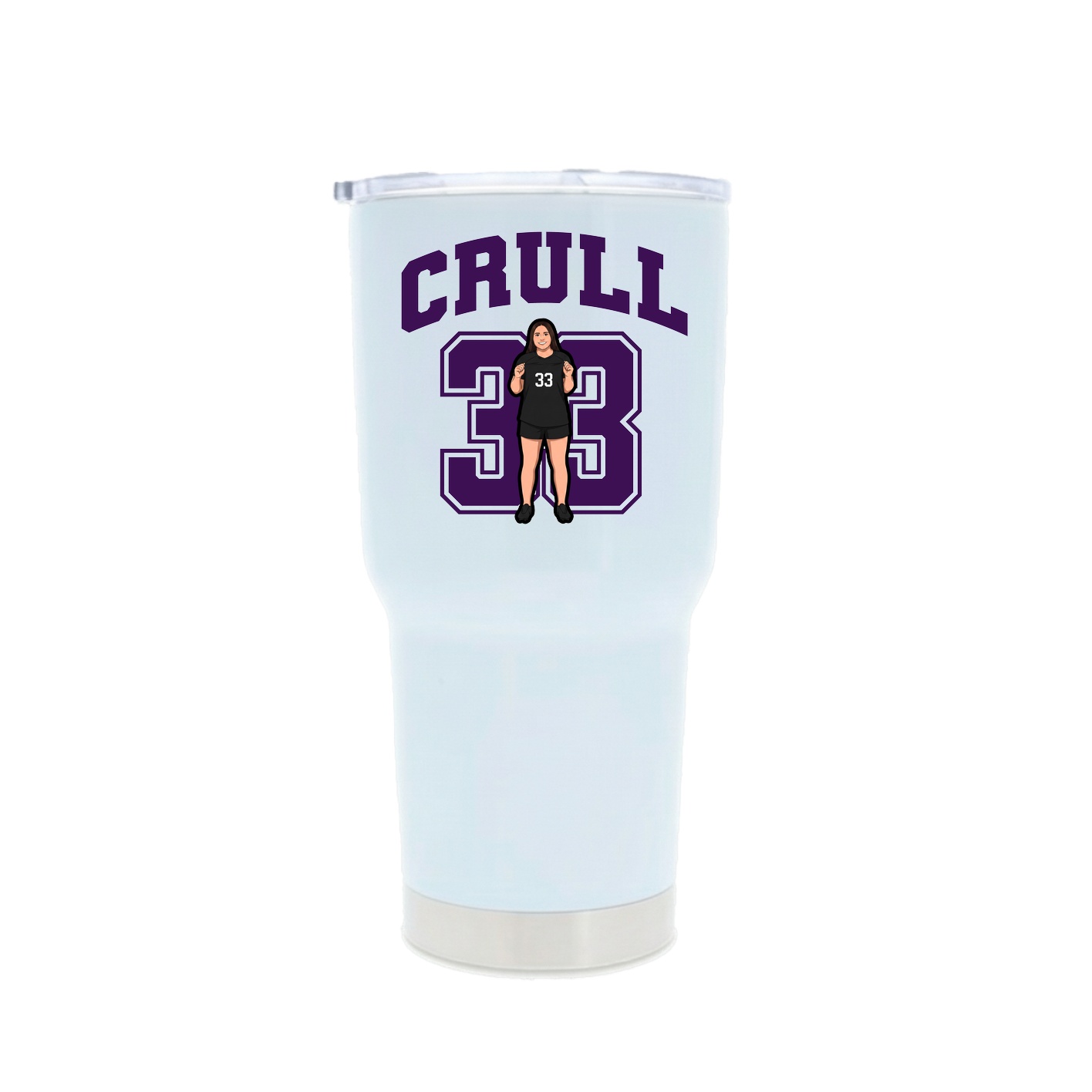 30oz Stainless Steel Tumbler — Number in White