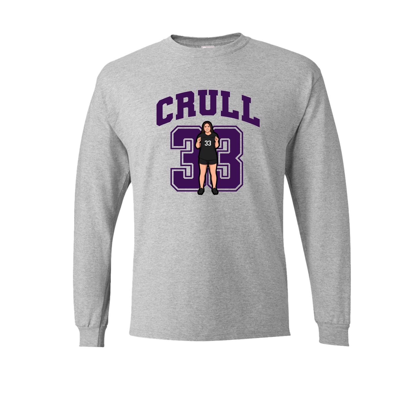 Long Sleeve Tee — Number in Grey