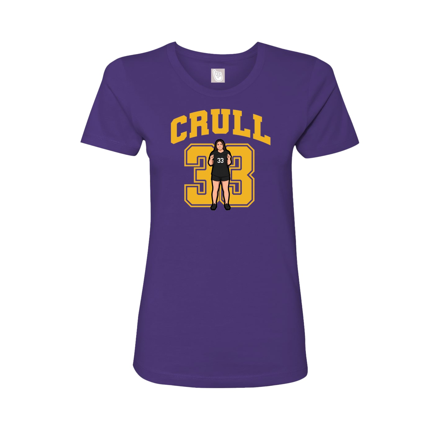 Fitted Women's Tee — Number in Purple