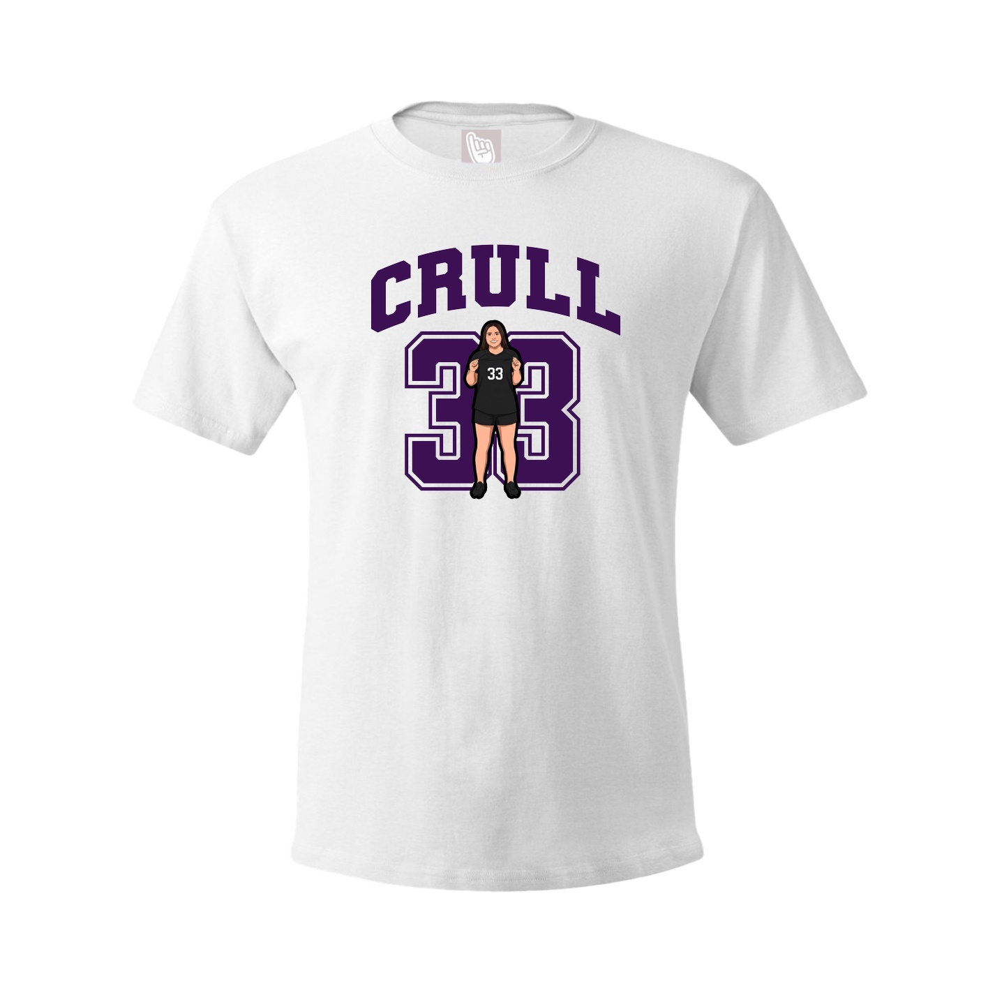 Youth Tee — Number in White