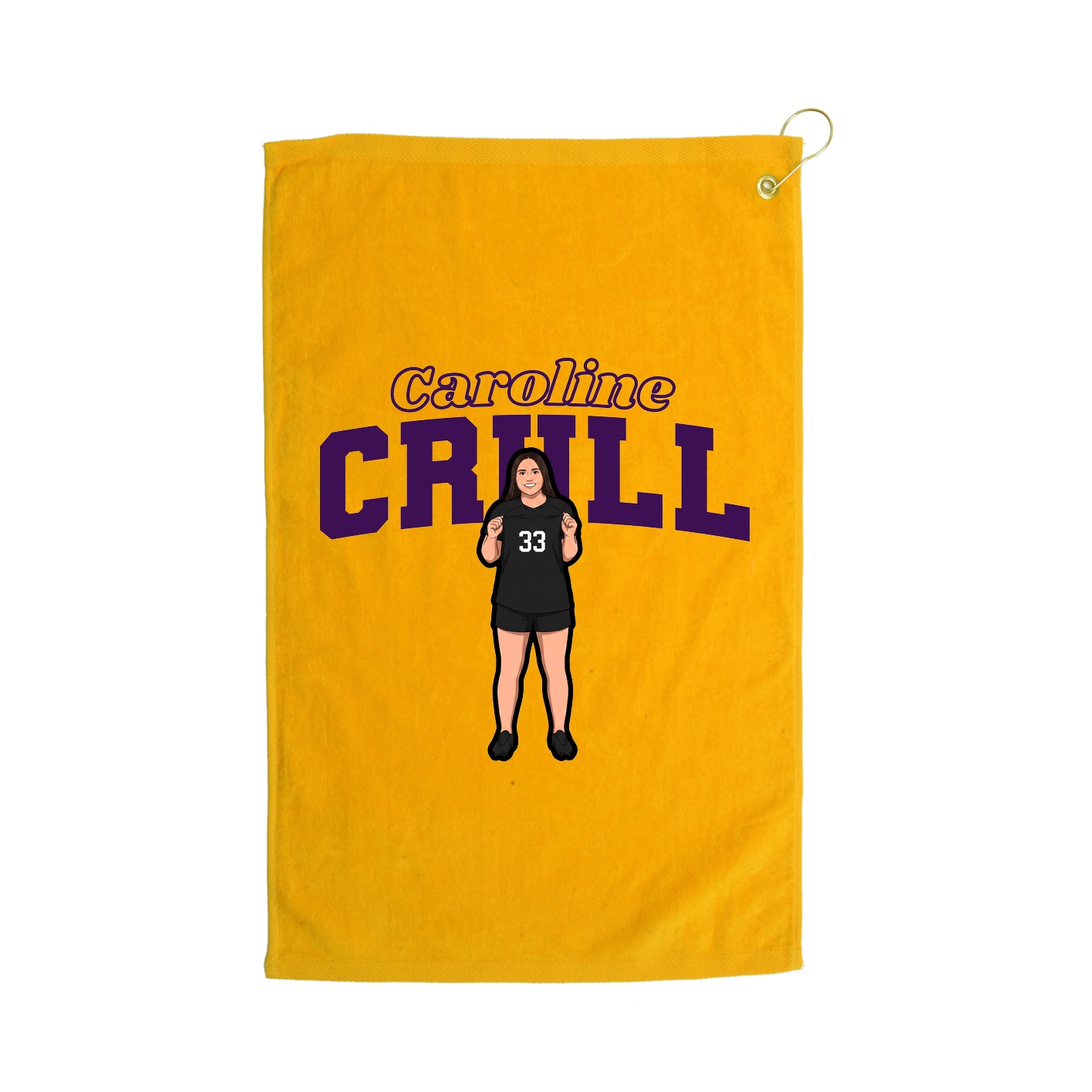 Golf Towel — Name Arch in Gold