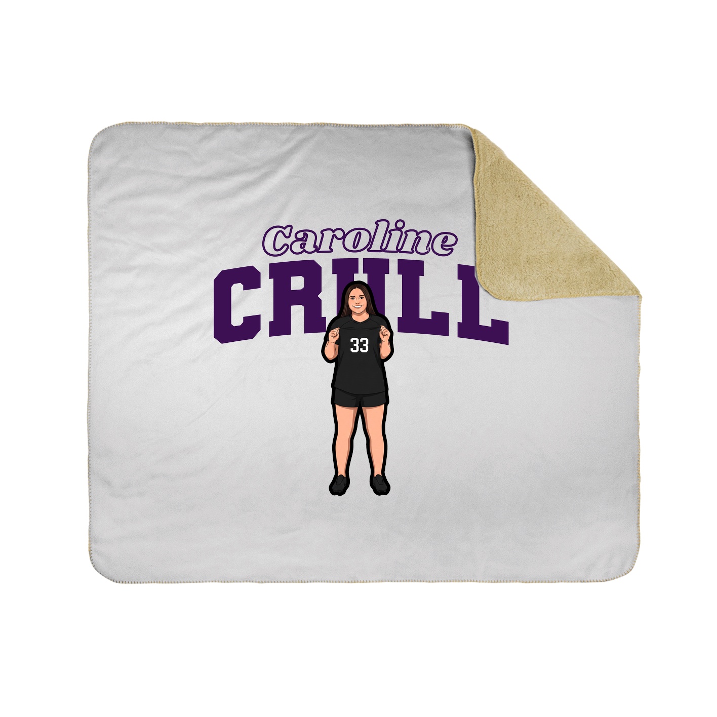 Throw Blanket — Name Arch in White