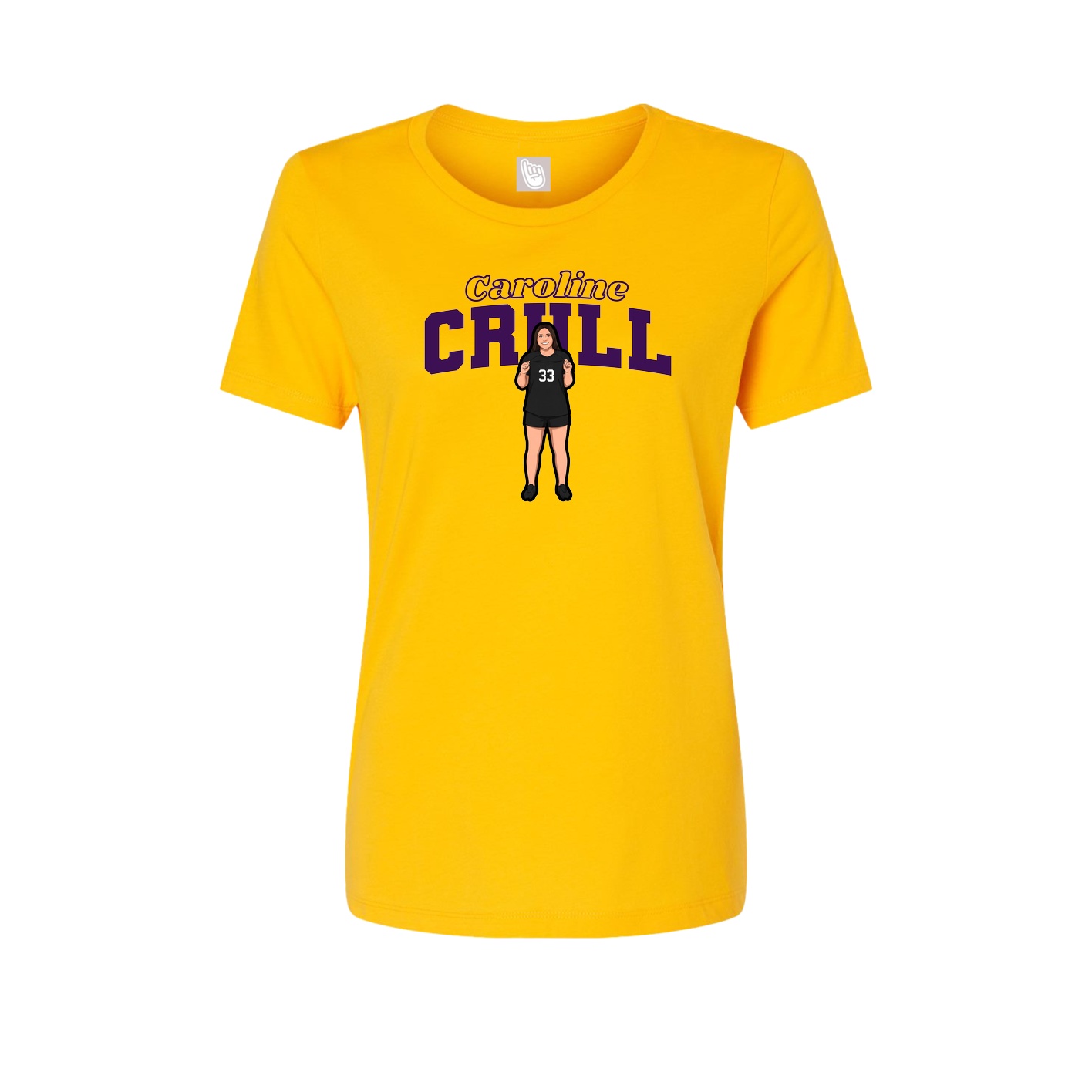 Fitted Women's Tee — Name Arch in Gold